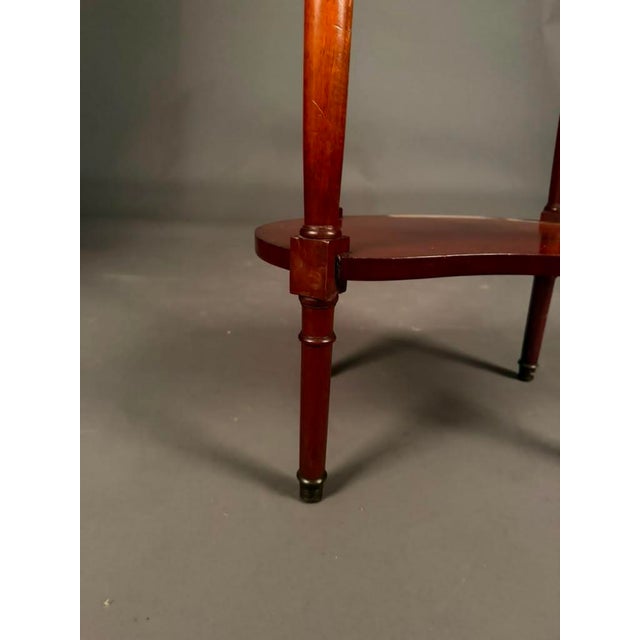 French Louis XVI Style Mahogany Kidney-Shaped Side Table With Marble Top & Brass Gallery, C. 1890 For Sale - Image 12 of 12