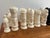 1960s medieval style Duncan complete set of chess pieces in high gloss black and white. Please see condition details...