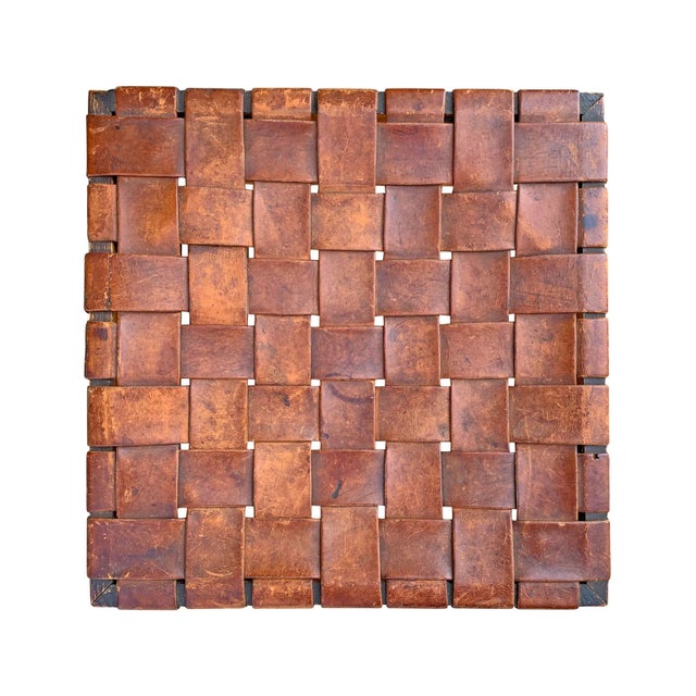 Early 20th Century English Arts & Crafts Leather Top Stool For Sale In Chicago - Image 6 of 13