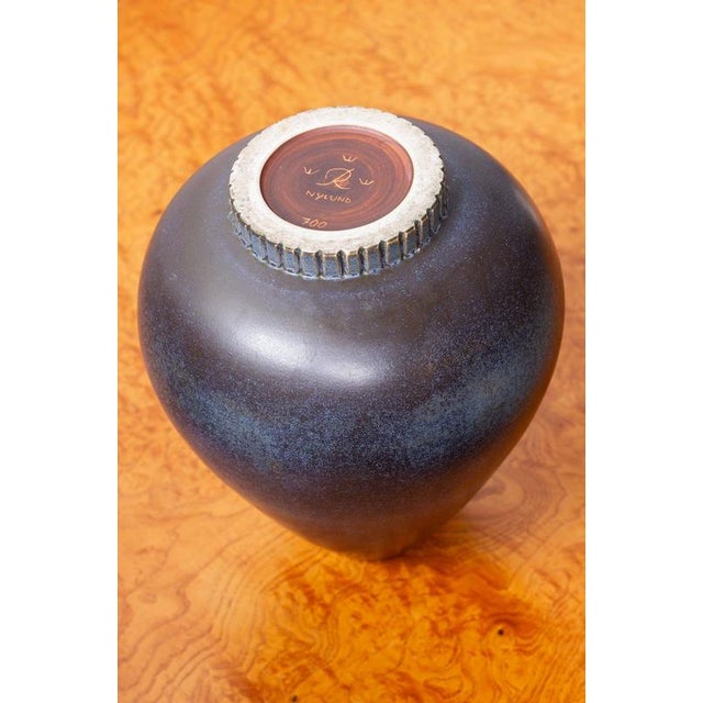 Blue Stoneware Vase from Gunnar Nylund, 1950s For Sale - Image 8 of 12