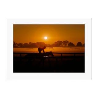 Toni Frissell 'Morning Training at Saratoga Springs' Archival Pigment Print Framed in White For Sale
