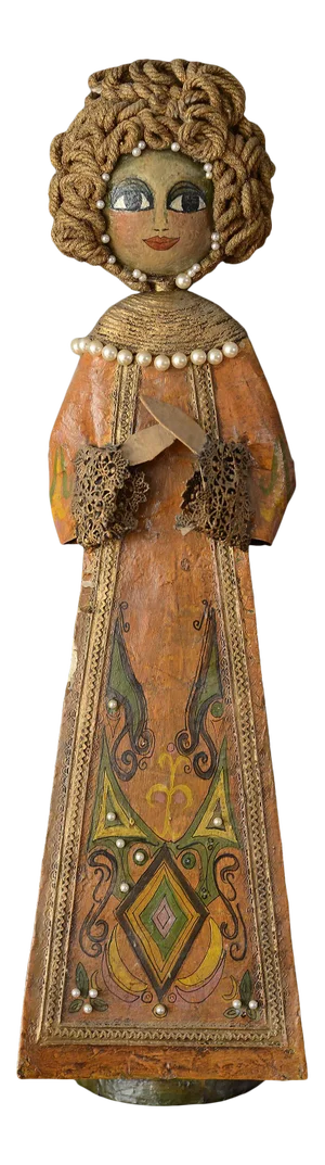 Large Vintage Paper Mache Lady Queen Sculpture