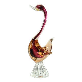 Italian Sommerso Murano Glass Duck, 1970s For Sale