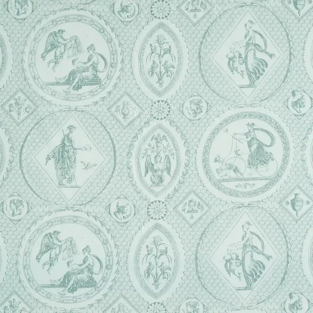 Schumacher X Jill Lasersohn Les Scenes Contemporaines Fabric in Mineral For Sale