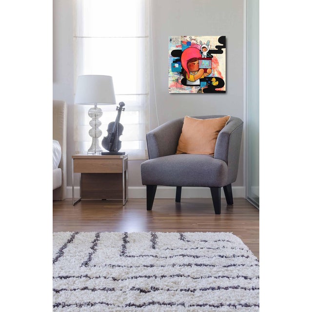 Pink The One With the Game - Colorful Contemporary Mixed Media Figurative Original Artwork by Melanie Tiongson For Sale - Image 8 of 9