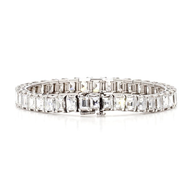 1920s 21.65 Carat Diamond and Platinum Bracelet For Sale - Image 10 of 10