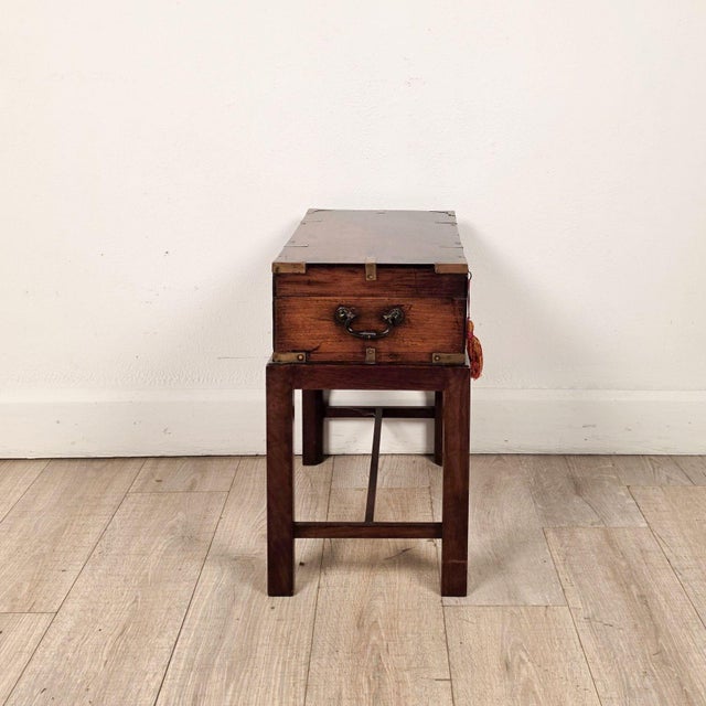 English 19th Century Brass Mounted Campaign Desk For Sale - Image 12 of 16
