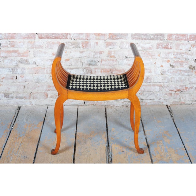 Art Deco Stool in Beech, France, 1920s For Sale - Image 10 of 13