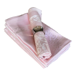 Vintage Fine Damask Pink Napkins - Set of 8