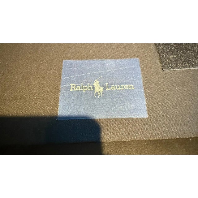 1990s Ralph Lauren Vintage Brompton Distressed Leather Sofa, English Cowhide & Custom Wool Cushions Cushions For Sale - Image 12 of 14