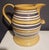Large Mocha Yellow Ware Jug With Blue, White and Brown Slip Bands and Shell Grip For Sale - Image 9 of 10