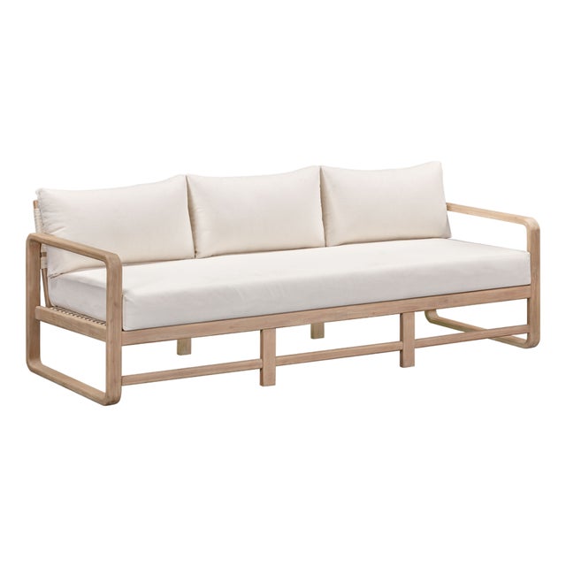 Palata Cream Performance Fabric Outdoor Sofa For Sale