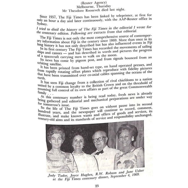1980s "Mainly About Fiji: Selected Writings, Broadcasts, and Speeches 1930-1987" Usher, Len (Inscribed) For Sale - Image 5 of 7