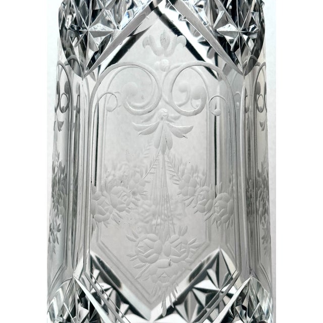 Belgian Silver-Mounted Cut Crystal Vases from Delheid Frères, Brussels, Late 19th Century, Set of 2 For Sale - Image 3 of 5
