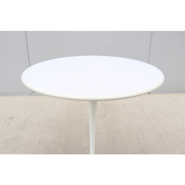 Mid-Century Modern Eero Saarinen for Knoll 16" Round White Tulip Side Table For Sale - Image 14 of 18