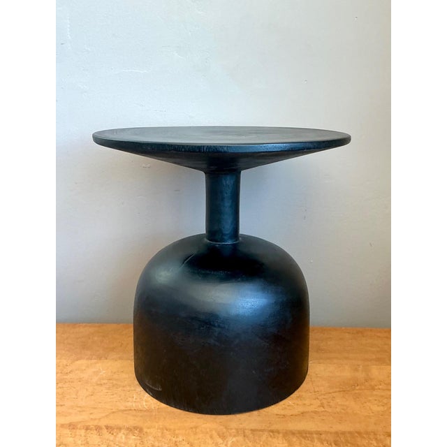 Vintage Modernist Black Wood Accent Table For Sale In West Palm - Image 6 of 18