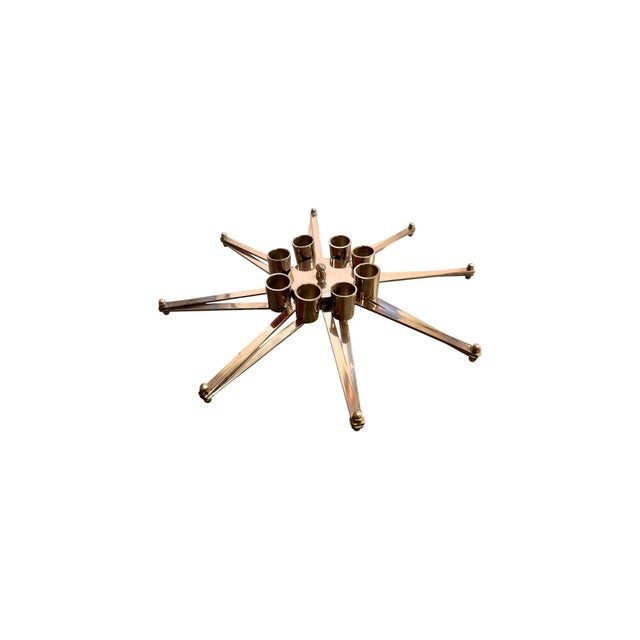 Chrome-Plated Steel Star-Shaped Candlestick, 1970s For Sale - Image 11 of 11