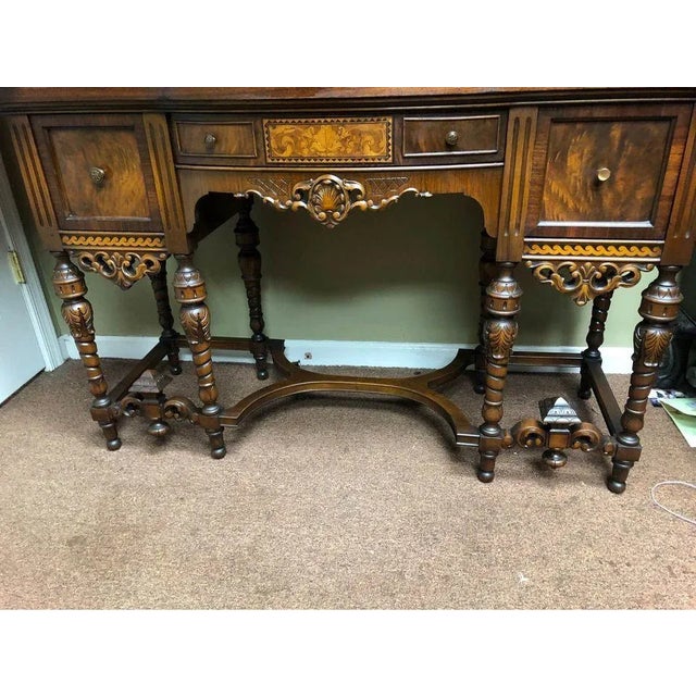 Baroque Renaissance Style Inlaid Mahogany Bar Cabinet For Sale - Image 9 of 11