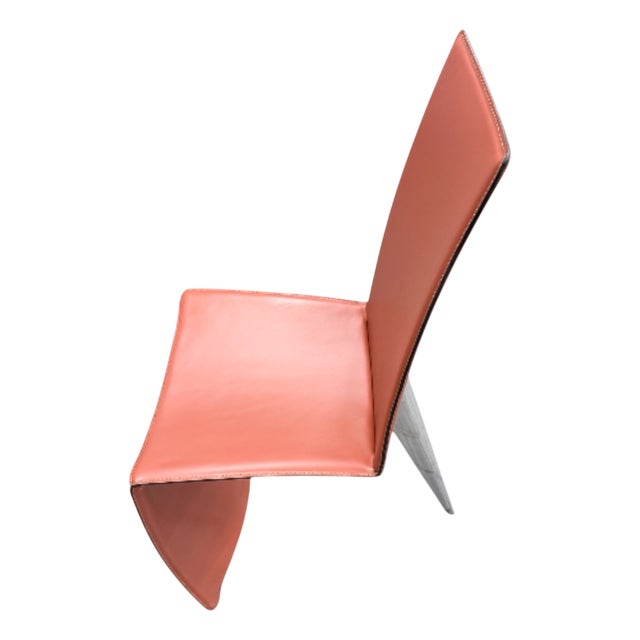 Italian Modern Red Leather Chair by Philippe Starck, 1980s For Sale