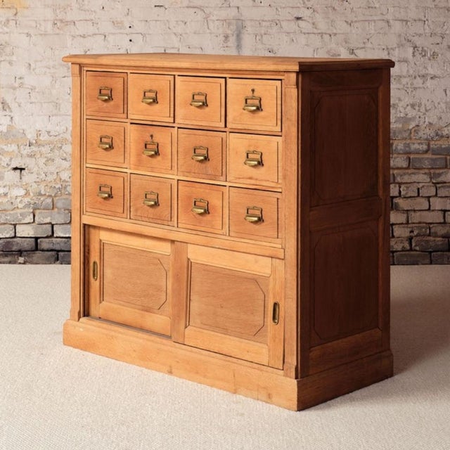 French Late 19th Century French Oak Bank Office Filing Cabinet For Sale - Image 3 of 14