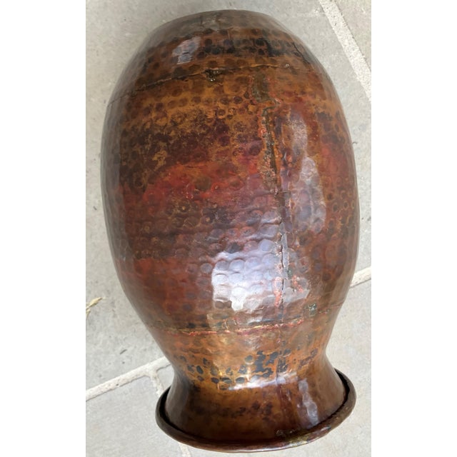 Early 20th-Century Rustic Cramp Seam Traditional Martelage Copper Vessel For Sale - Image 9 of 18