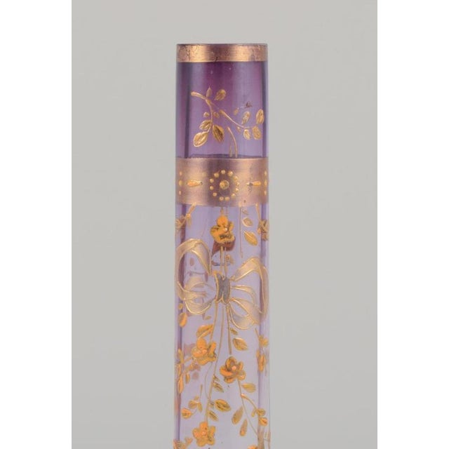 Bohemia Art Glass Vase with Tall and Narrow-Neck by Moser Karlsbad, 1920s For Sale - Image 4 of 10