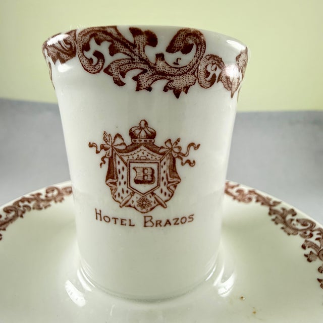 A Match Striker made by the Shenango China Company, for the Texas Hotel Supply Company in Houston for use in the dining...