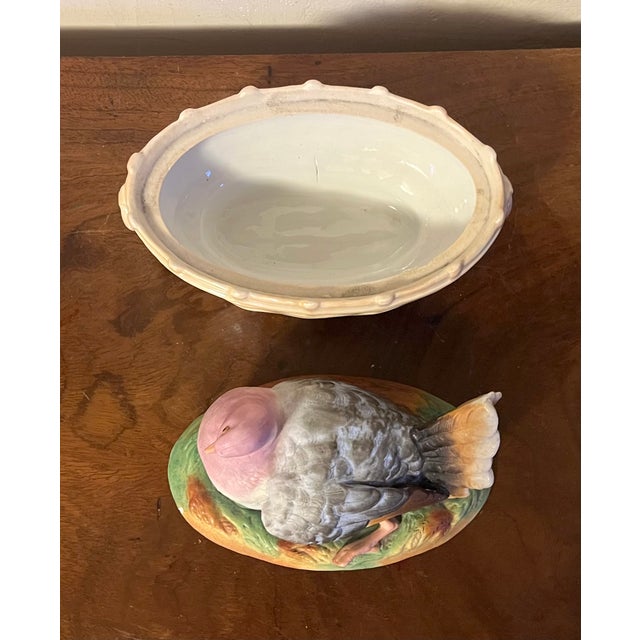 Antique 19th Century English Staffordshire Bird Box in the Form of a Pigeon on a Nest For Sale - Image 13 of 14
