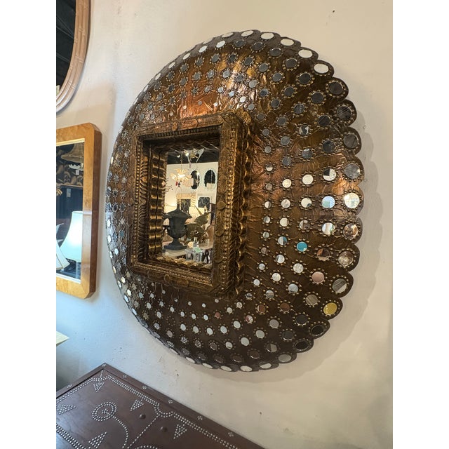 Glass Vintage Ornate Massive Peacock Wall Mirror Hollywood Regency For Sale - Image 7 of 11