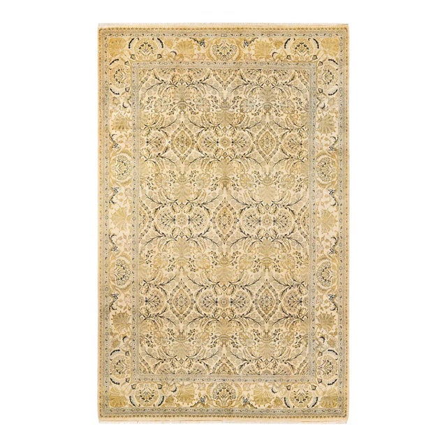 Mogul Hand Knotted Area Rug, Ivory - 6' 2" x 9' 8" For Sale - Image 9 of 9