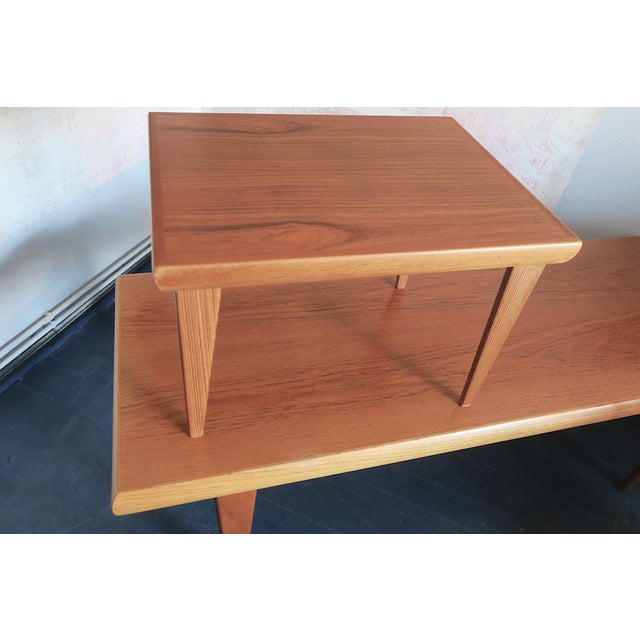 Teak Coffee Tables and Tray by Johannes Andersen for Trioh, Denmark, 1960s, Set of 3 For Sale - Image 11 of 13