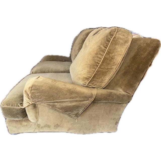 Set of two matching Lee Industries Sofas. Style 3895-03 custom fabric in a beautiful Malaga velvet with Pecan legs and...