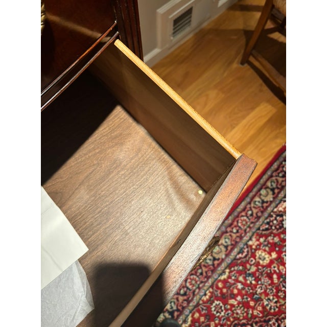 Drexel 1930s Drexel Company Mahogany Bowfront Chest of Drawers For Sale - Image 4 of 14