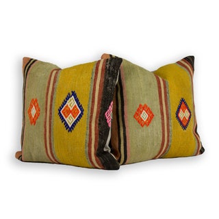 Vintage Square Kilim Pillow - Single For Sale