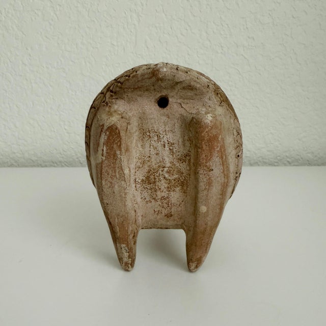 Figurative Primitive Style Carved Clay Bird Figurine For Sale - Image 3 of 6