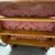 Mid-Century Sculpted Wood Bookshelf Chaise Lounge in Red & Gold Damask For Sale - Image 10 of 12