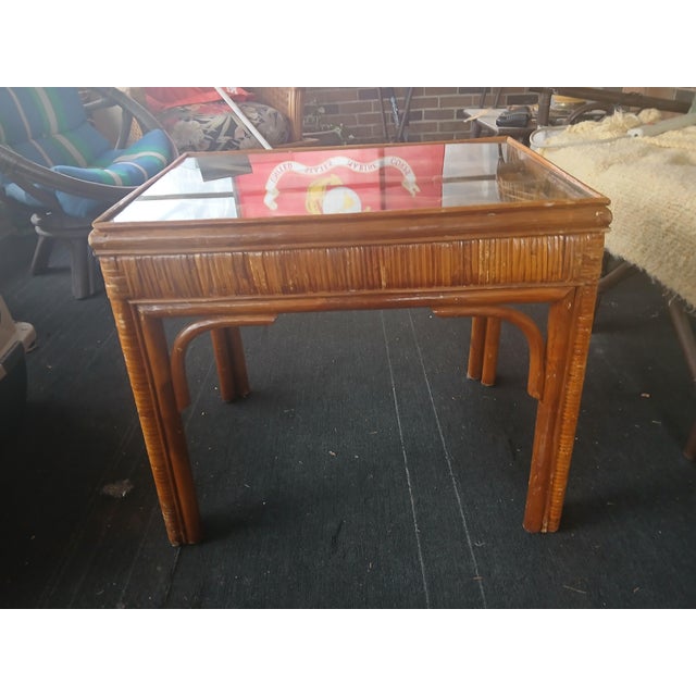 Vintage Bamboo Side Table For Sale - Image 4 of 8