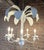 Vintage Tole Metal Newly Painted White Palm Leaf Chandelier Curated by Turtle and Crane - Dorothy Draper Style For Sale - Image 4 of 8
