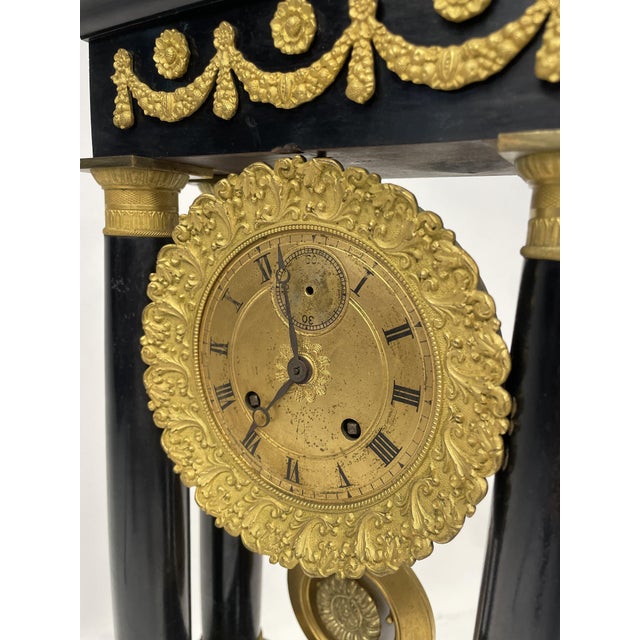 Antique French Empire Style Clock, 1800s For Sale - Image 5 of 17