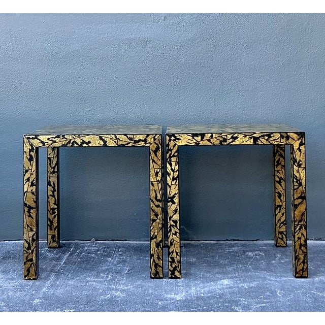 Vintage Regency Faux Finished Side Tables - A Pair For Sale - Image 4 of 10