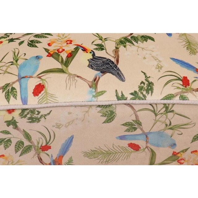 Shabby Chic Handmade Italian Velvet Upholstered Ottoman For Sale In New York - Image 6 of 10