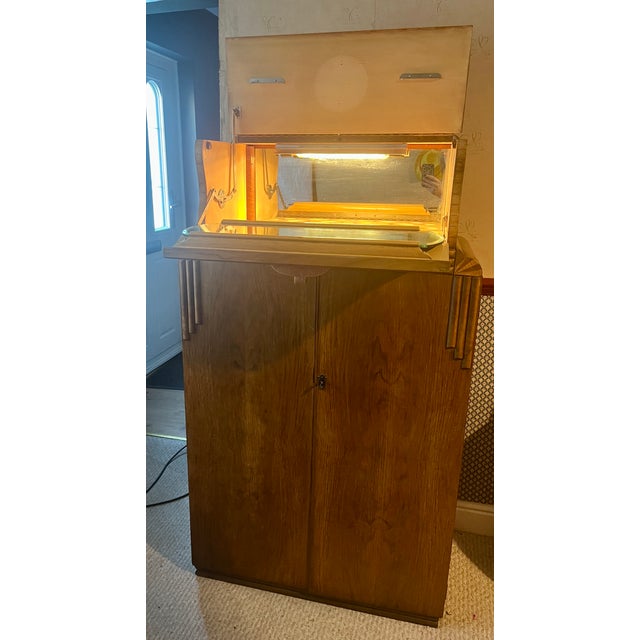 Brown Vintage Art Deco Metaphoric Cocktail Drinks Cabinet, 1930s For Sale - Image 8 of 18