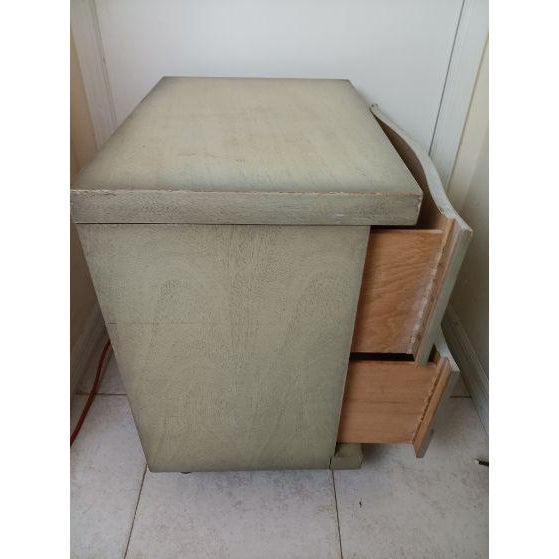 1950s Vintage Wood Nightstand 2 Drawer Mid Century Modern For Sale - Image 5 of 9