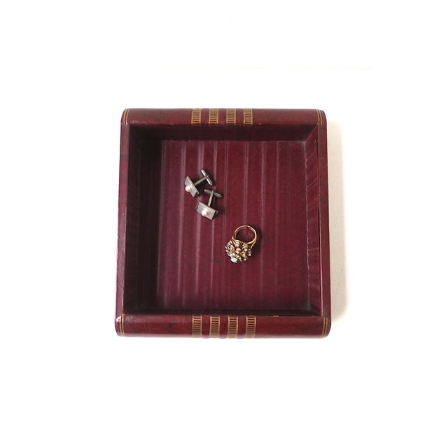 Art Deco Leather Catchall Ashtray, Mid-20th Century For Sale - Image 10 of 13