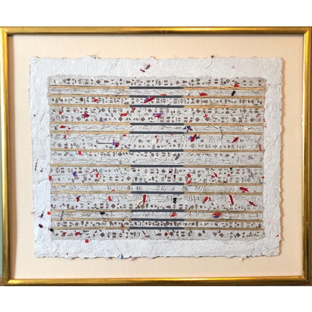 This is a unique mixed media edition of 50. on handmade paper with fabric, gold and other elements. Raised and educated in...