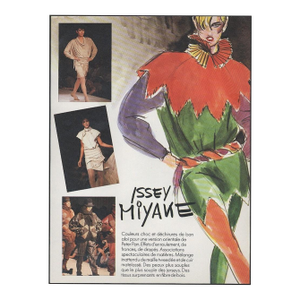 1982 French Issey Miyake Runway Fashion Print, Matted