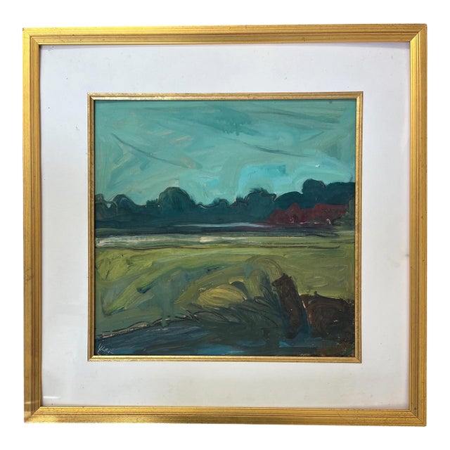American Landscape Painting in the Manner of Albert York (1928-2009) Signed For Sale