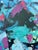 Textile "Beach Days" Large Coastal Modern Statement Painting in Aqua and Teal With Magenta Accents For Sale - Image 7 of 13