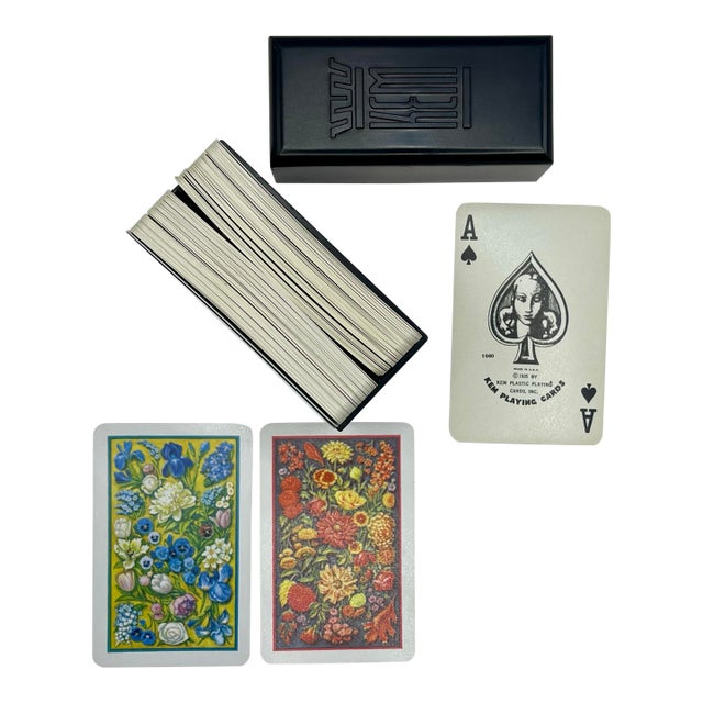 1940’s Floral Playing Cards With Case For Sale