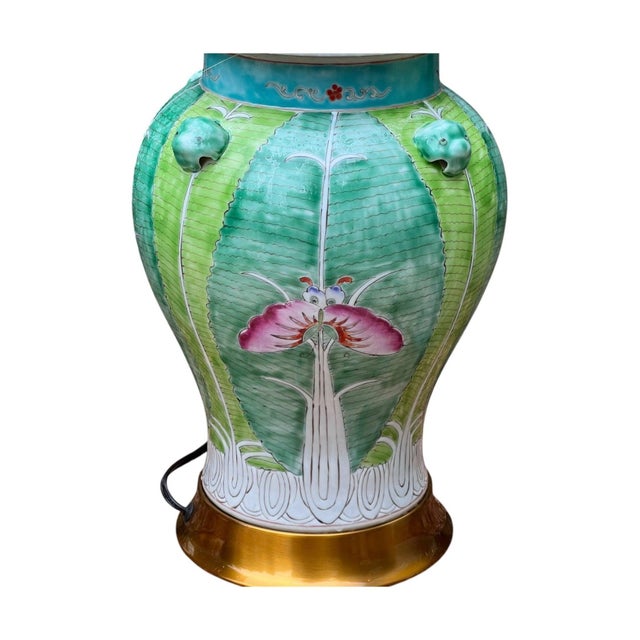 This&nbsp;Bok Choy porcelain ginger jar lamp captures the refined balance between tradition and modernity. Hand-painted in...